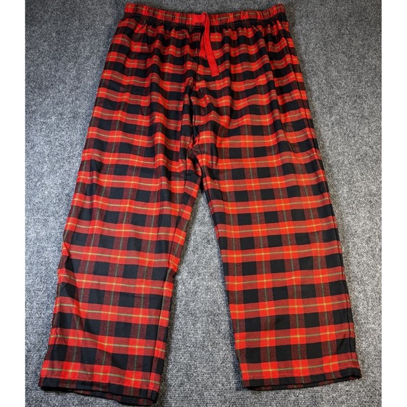 Disney Store Men's Red Black Green Pajama Pants Fleece Sleepwear Lounge 2XL - Picture 1 of 7
